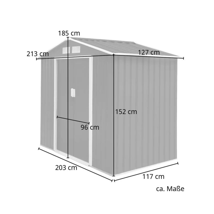 Gartenhaus HATTORO S100 Metall Gerätehaus XL / Grau – Bild 6